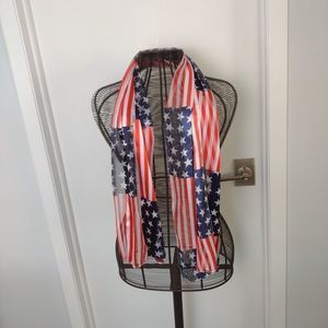 American Flag rectangle scarf red white and blue scarf